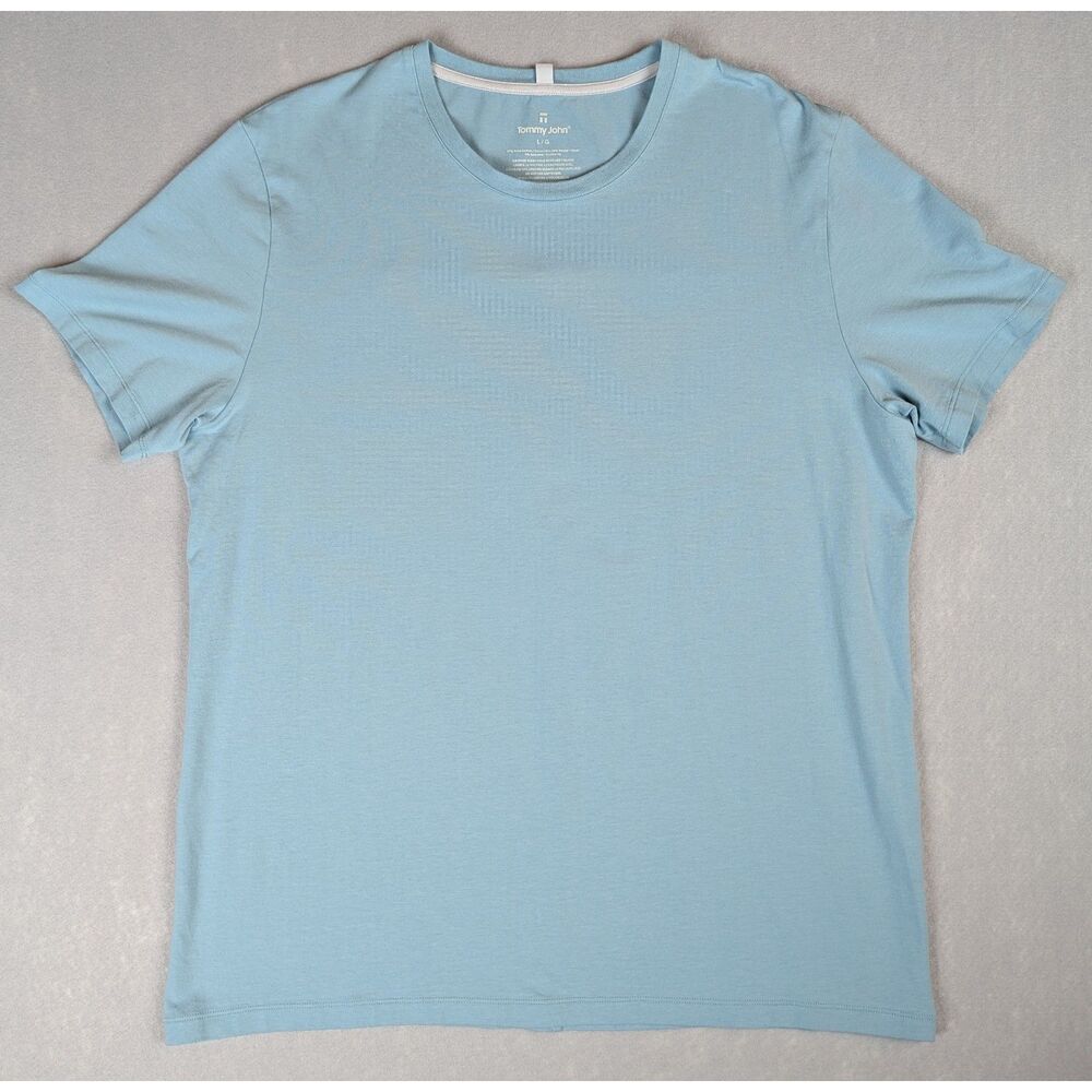 Tommy John Second Skin Short Sleeve Crew Neck Light Blue Men’s L